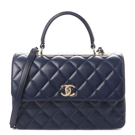 chanel bag navy|Chanel blue fabric bag.